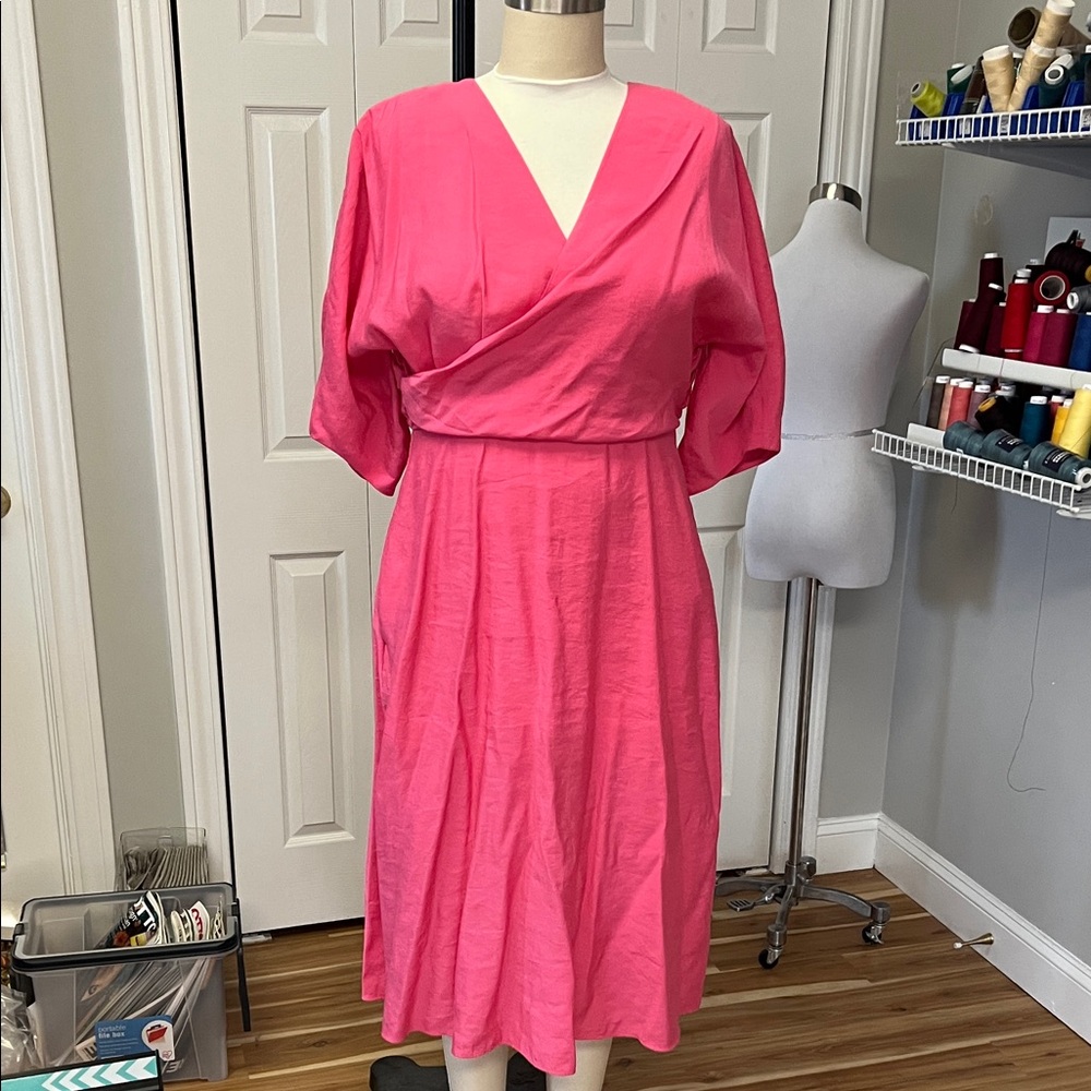 COS Vibrant Pink Midi Dress